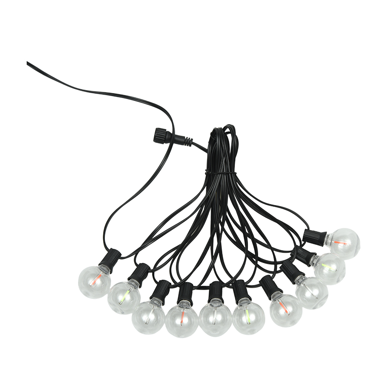 Luzes de corda coloridas em espiral E12 com clipe G40