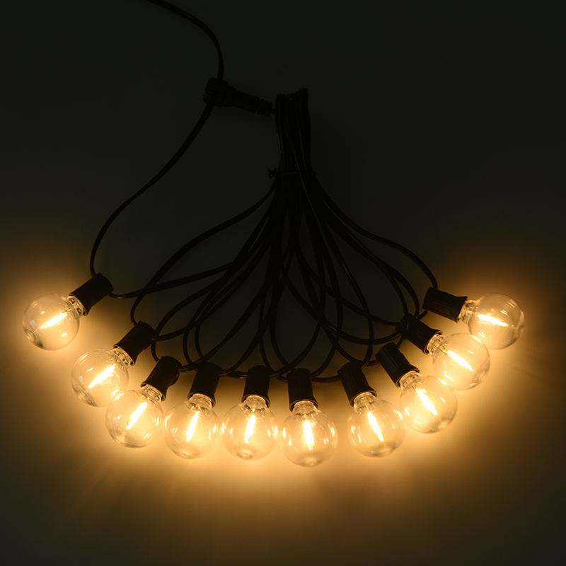 Luzes de corda brancas quentes em espiral E12 com clipe G40