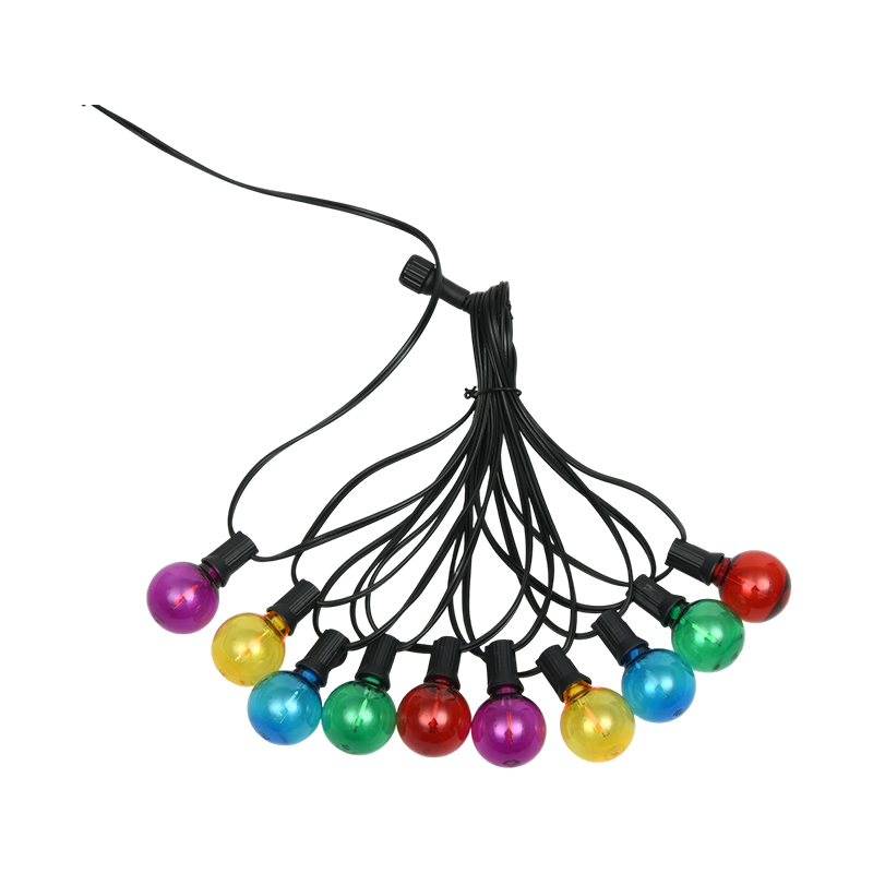 G40 Clip-on E12 Luzes de corda decorativas coloridas em espiral