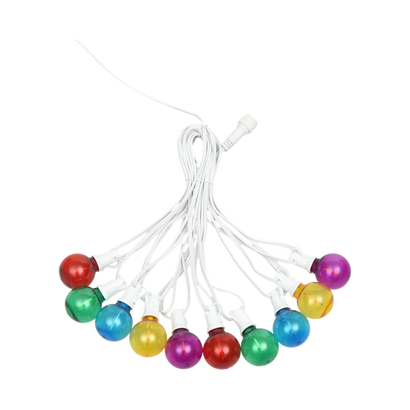 G40 Clip-on E12 Luzes de corda decorativas coloridas em espiral (estilo branco)