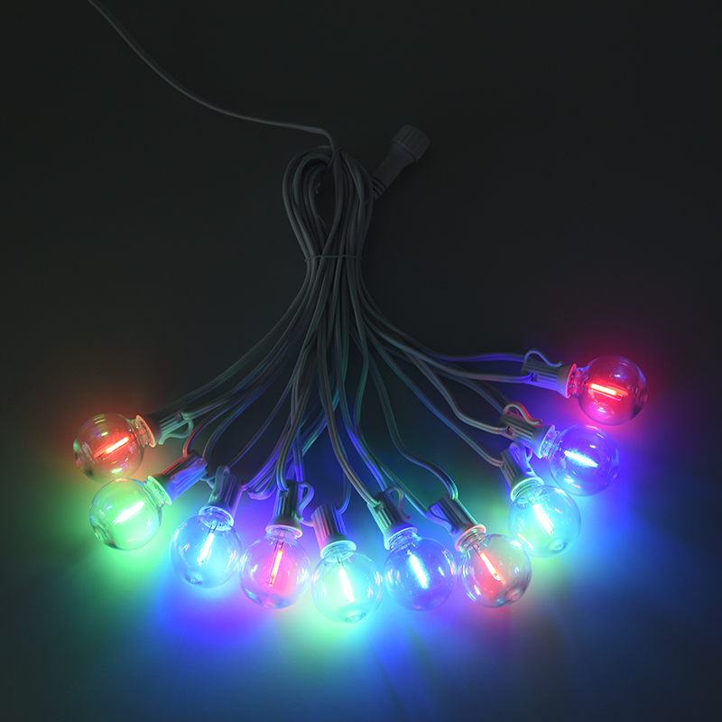 Luzes de corda coloridas em espiral G40 E12 (estilo branco)