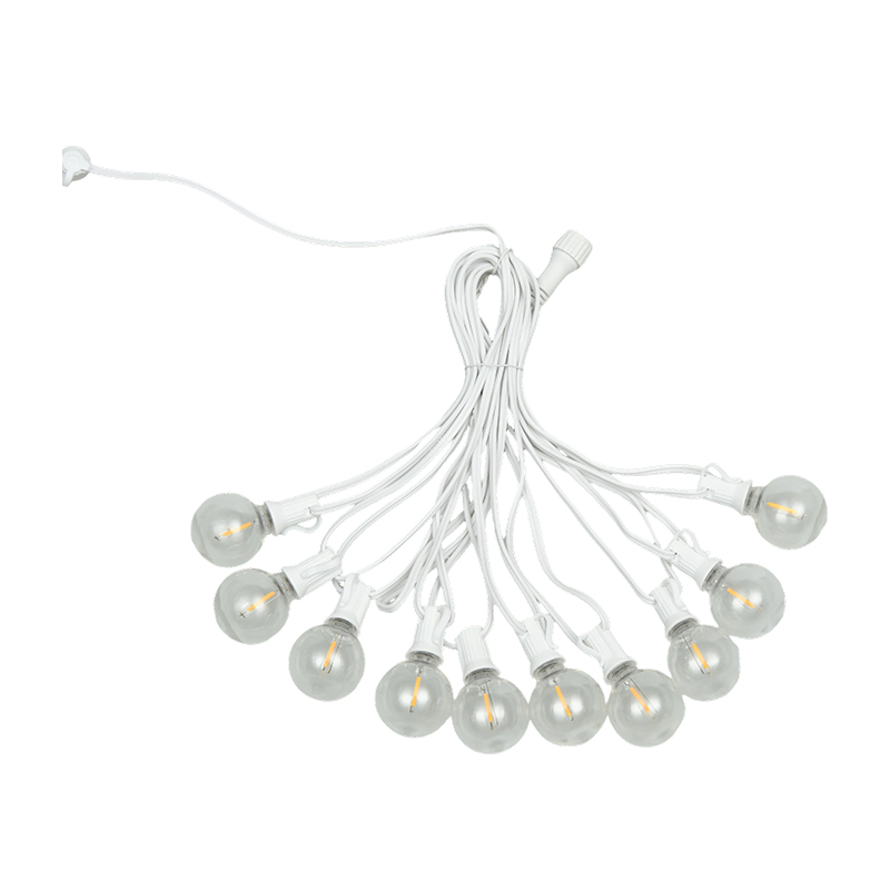 Luzes de corda brancas quentes em espiral G40 E12 (estilo branco)