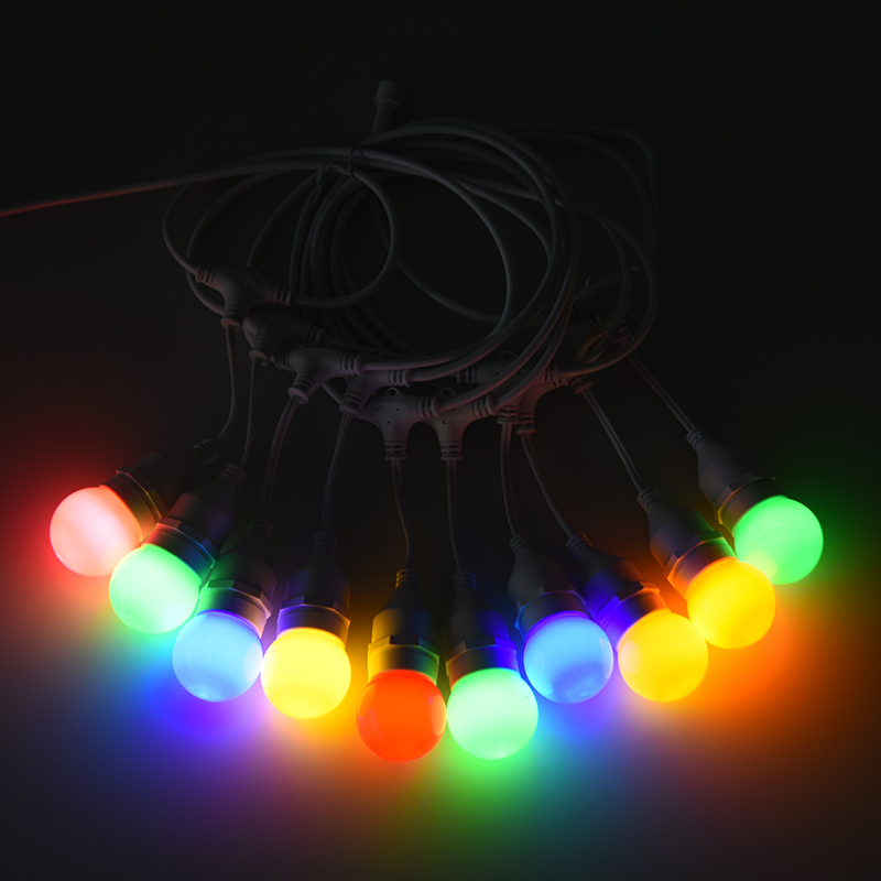 Luzes de corda coloridas em espiral tipo pendente G45 E27