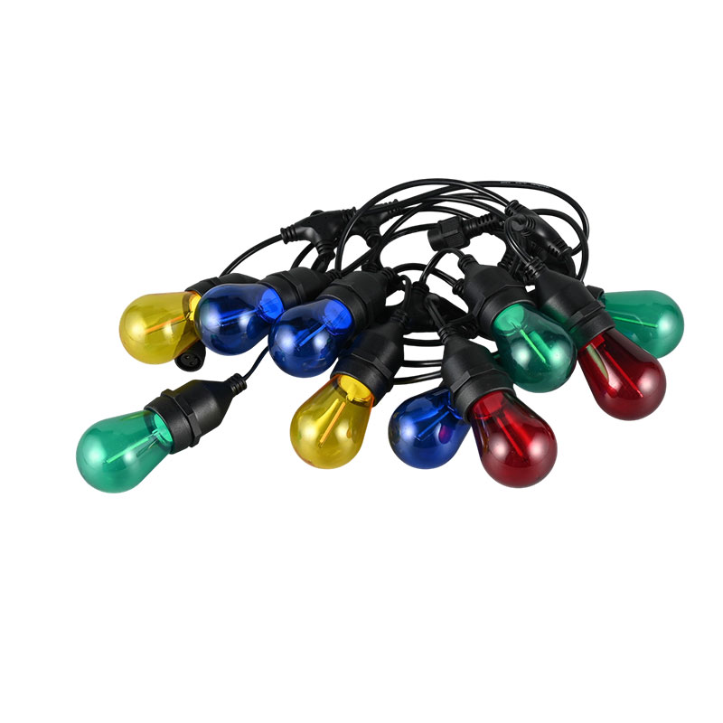 S14 Suspensão E27 Espiral RGBWY Luzes de corda multicoloridas
