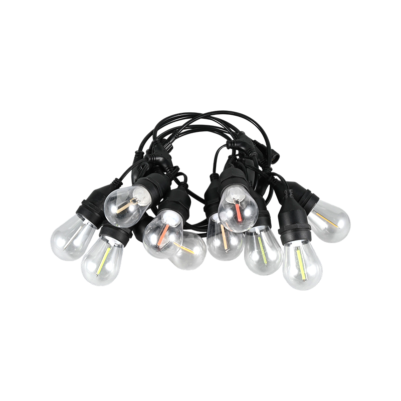 Corda suspensa S14 E27 espiral RGBY corda de luz de meteoro