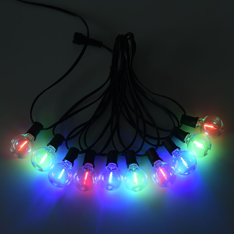 Luzes de corda coloridas em espiral E12 com clipe G40