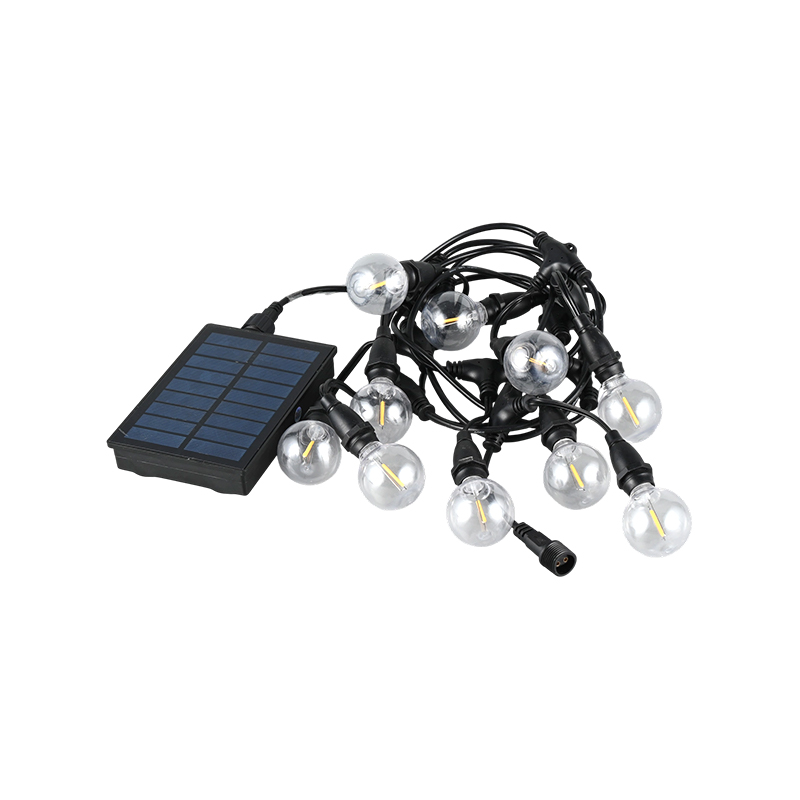 Luz de corda solar tipo pendente G40 (suporte de lâmpada E12, 5 metros 10 luzes)