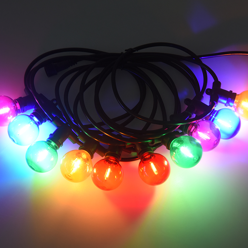 Iluminação decorativa colorida do festão da boca espiral da bolha E12 da bola G40