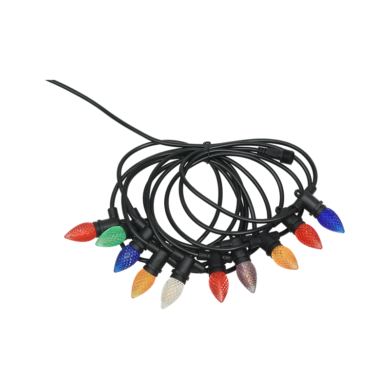 Luz morango C7 E12 com base de parafuso colorida 0,5W luz de corda integrada