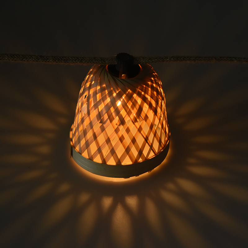 Fio de luz solar G40 em tecido de bambu (5 metros 10 luzes)