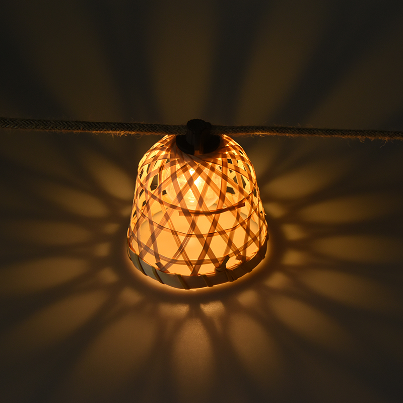 Fio de luz solar G40 em tecido de bambu (5 metros 10 luzes)